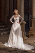 Rochie de mireasa tip sirena cu trena Bellara 01-1-scaled