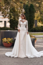 Rochie de mireasa tip sirena cu trena Bellara 037-1-scaled