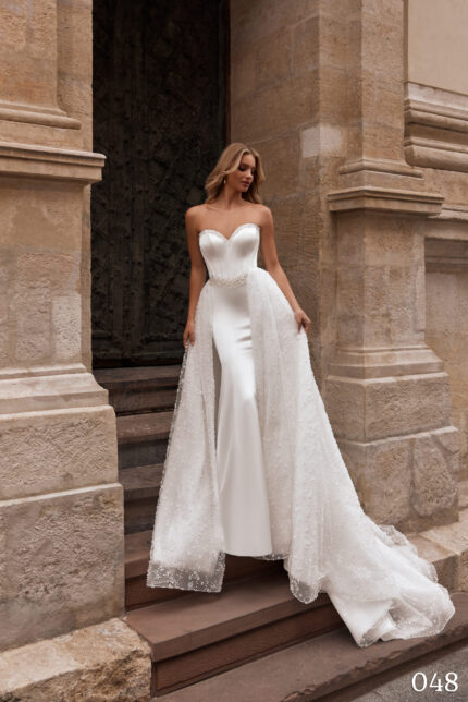 Rochie de mireasa tip sirena cu trena Bellara 048-1-scaled